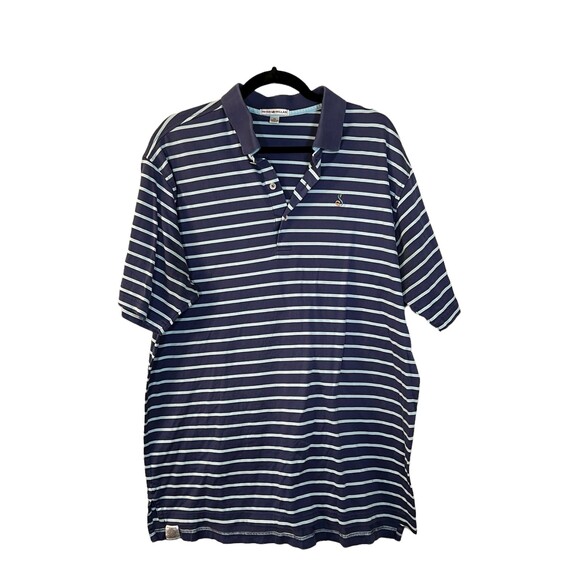 Peter Millar Blue Stripe Polo Shirt Men's Size XL - Picture 1 of 4